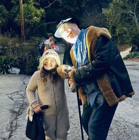 John Popper and his daughter Eloise Ann Popper out trick or treating. 